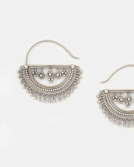 Wonderment Hoop Earrings in Oxidised 925 Silver