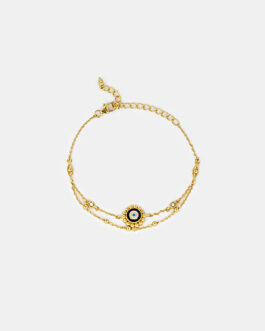 Urja Evil Eye Dangling Bracelet in Gold Plated 925 Silver