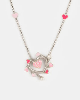 For the Love of New Adventures Heart Necklace in Oxidized 925 Silver