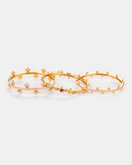 Dilliwali Galfriend Stackable Bracelets in Gold Plated 925 Silver