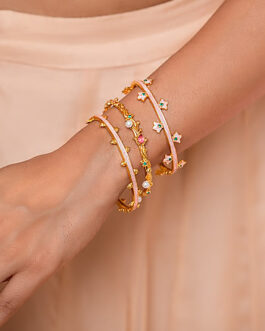 Dilliwali Galfriend Stackable Bracelets in Gold Plated 925 Silver