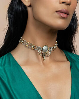 Dampati Coin Choker in Dual Plated 925 Silver