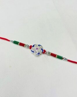 Silver Enamelled Rakhi